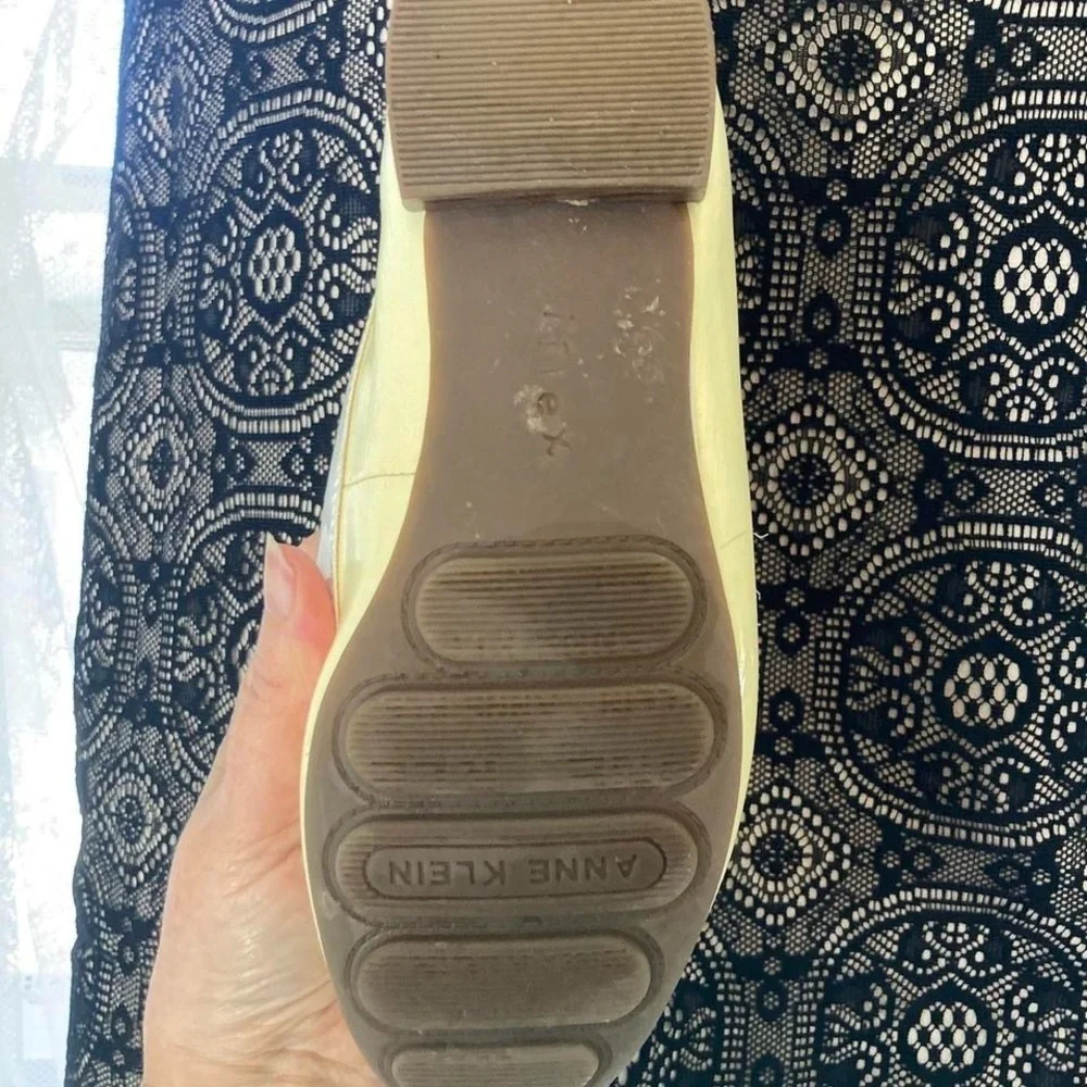 Anne Klein Yellow Flats with Classic Moccasin Design and gold emblem 6 - Picture 6 of 7